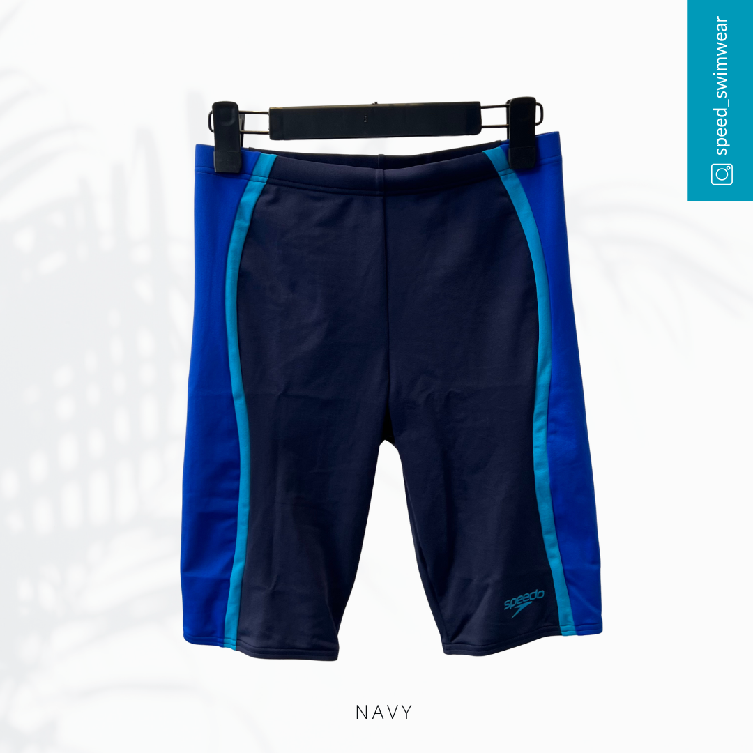 Speedo Men's Solid Splice Jammer 男士及膝泳褲