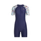 Arena Blossom Short Sleeve Front Zip Flat Leg Bodysuit 女士連體泳衣