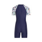 Arena Blossom Short Sleeve Front Zip Flat Leg Bodysuit 女士連體泳衣
