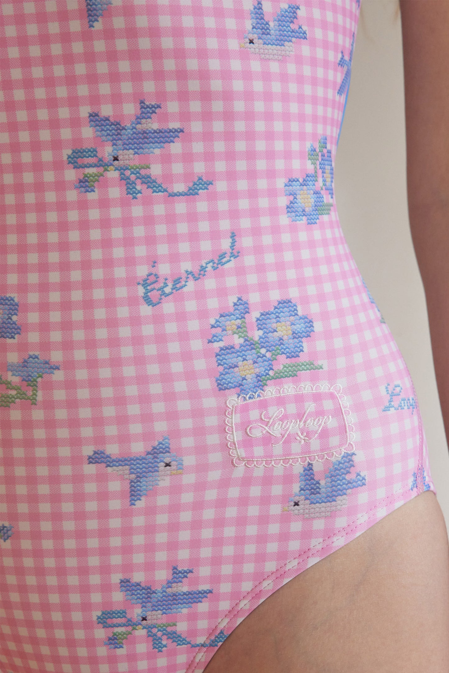 Loop Loop Bloom Stitch Pink One Piece Swimsuit 女士連體泳衣