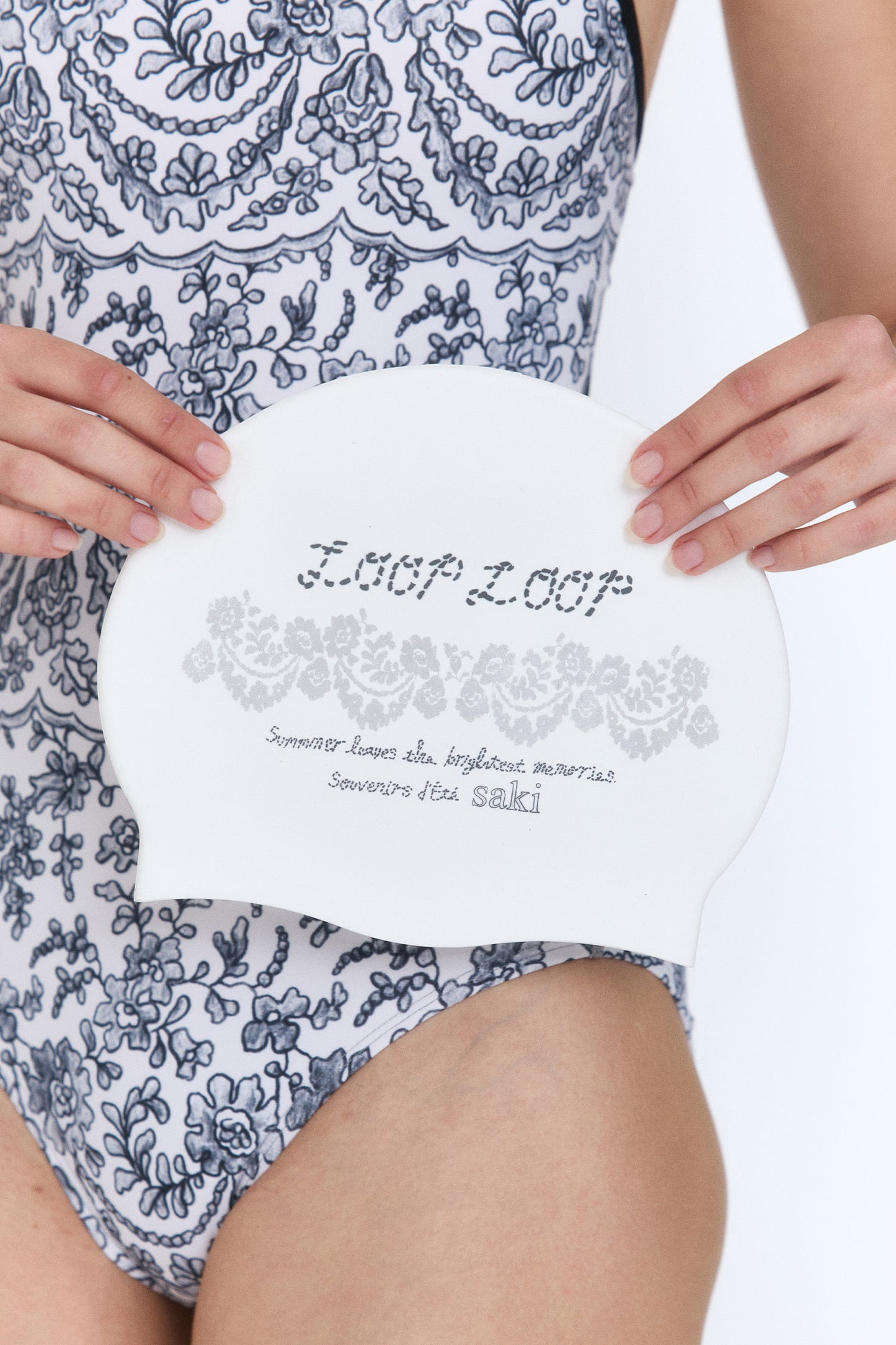 LOOPLOOPxSAKI Vintage Lace Silicone Swim Cap矽膠泳帽